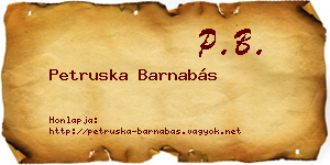 Petruska Barnabás névjegykártya
