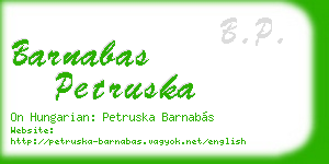 barnabas petruska business card